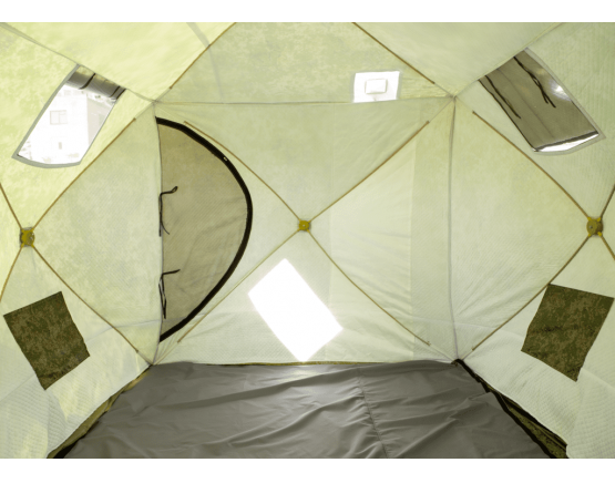 Зимняя палатка Стэк Куб-3Т дубль трехслойная камыш