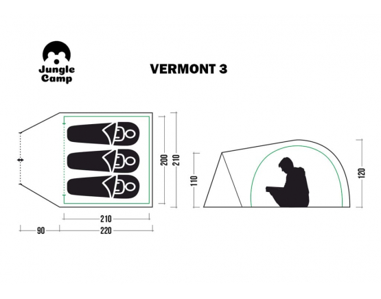 Летняя палатка JUNGLE CAMP Vermont 3