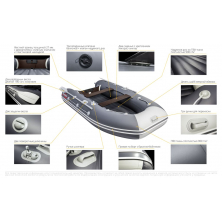 Лодка ПВХ Таймень LX 3200  НДНД  Графит/светло-серый